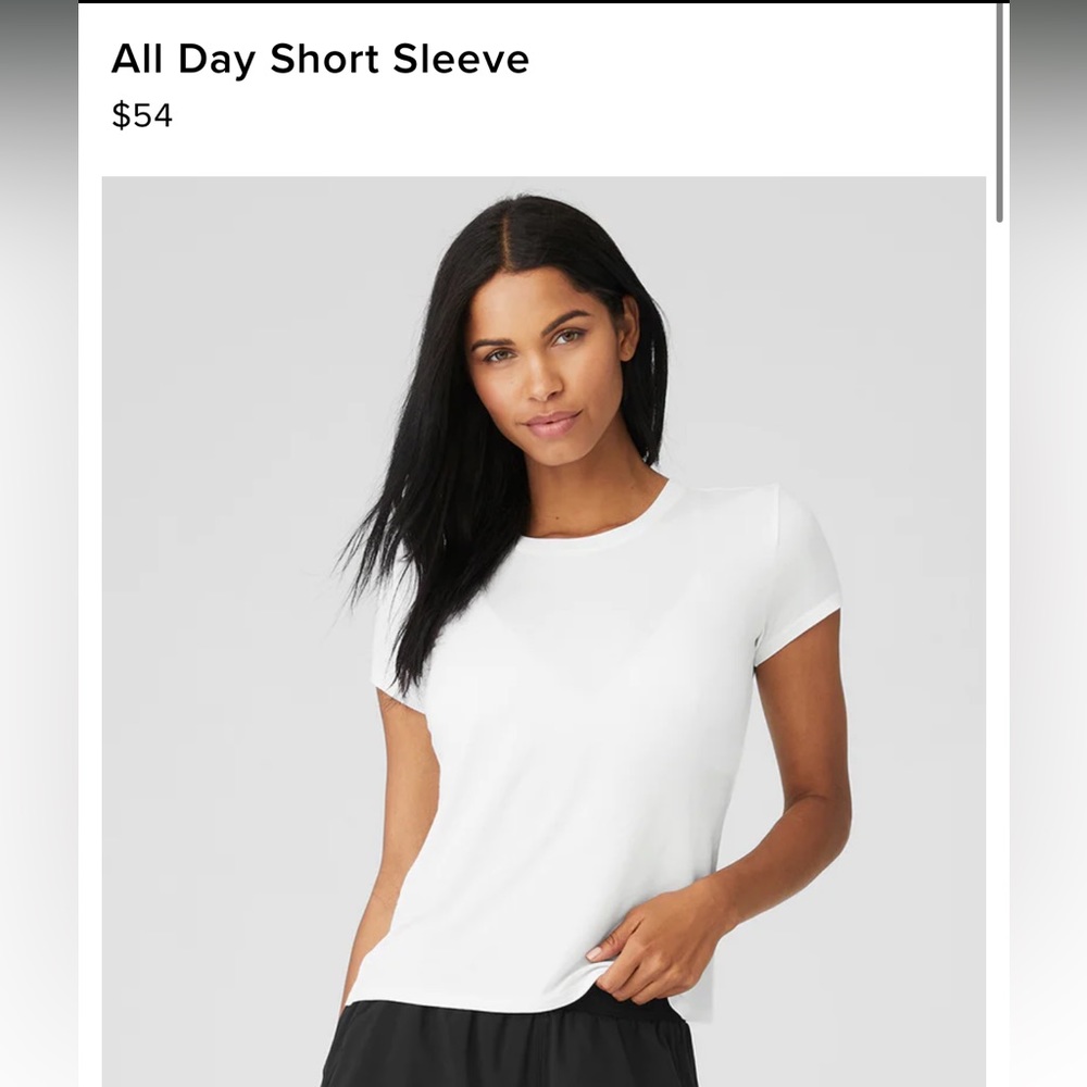 ALO Yoga All Day Short Sleeve in White NWT